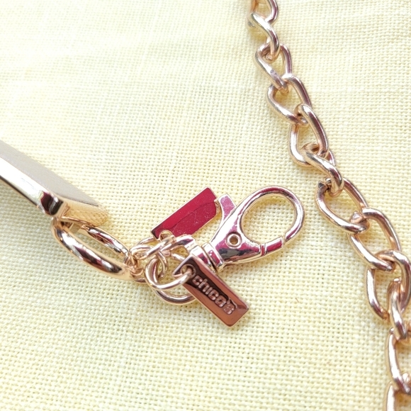 Chico's Gold Tone Metallic Chain Link Statement Waist Belt - Picture 3 of 4